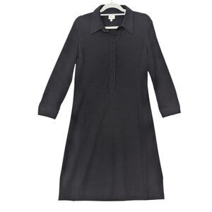 Vintage LL Bean Size 12 100% Wool Long Sleeve Midi Shirt Dress Collared READ!